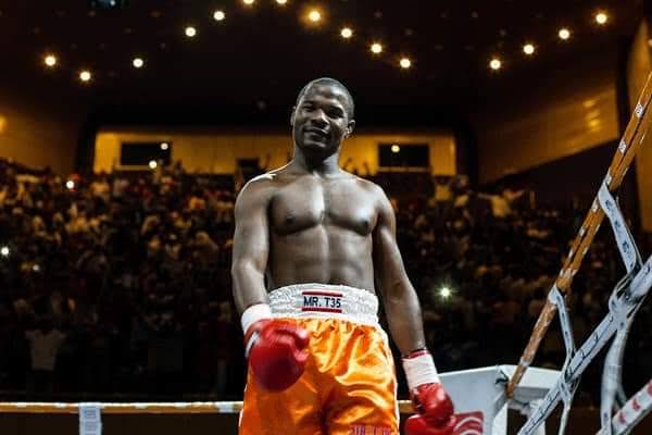 A young Charles Manyuchi in the ring under arena lights